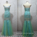 2014 New Sexy Mermaid Full Beaded Tulle Green Long Prom Dress Bling Bling Evening Gown